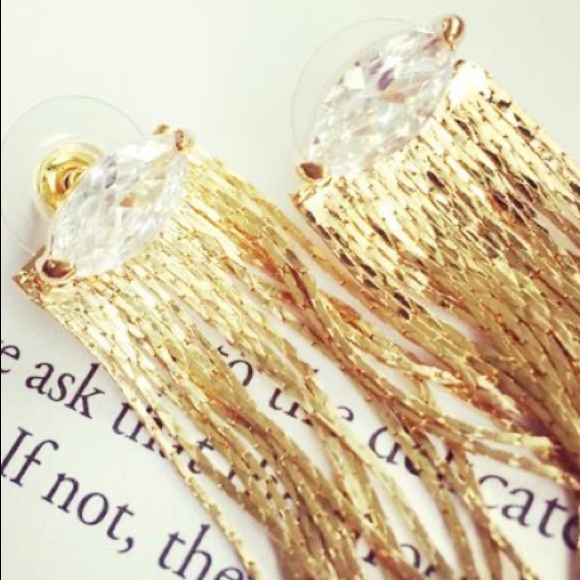 Gold plated tassels earrings - Picture 4 of 5